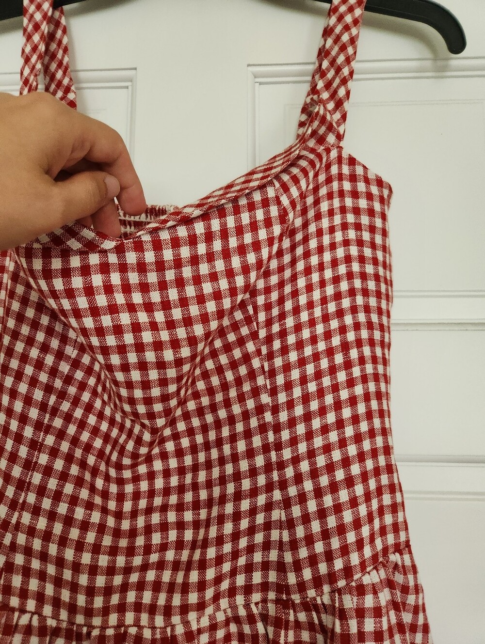 ✨️✨️NWOT Reformation Sora Linen Mini Dress  Check Red Gingham - Picture 7 of 11